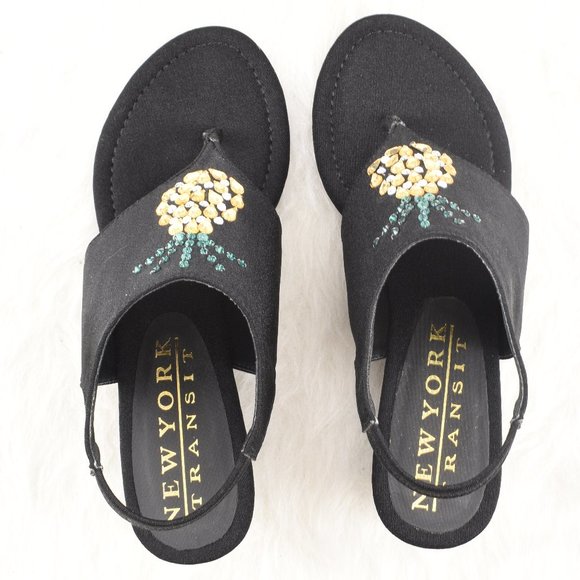 New York Transit Slingback Black Size 8 Pineapple - Picture 4 of 7